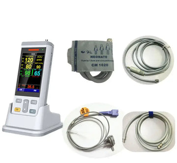 Handheld Vital Signs Monitor, NIBP+SPO2+Temp (3-in-1) 3.5" TFT Color Screen Veterinary Equipment - Imported from UK